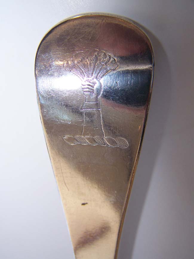 A George II period 14 1/4" Silver Basting Spoon by William Soames, London 1730 — image 4